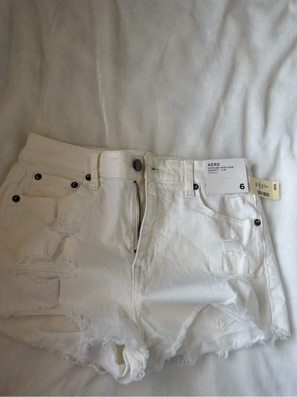 NWT Aeropostale White Vintage High Rise Shorty